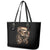 Skeleton Santa Claus Leather Tote Bag Scary Skeleton Santa Claus Coming - Wonder Print Shop
