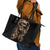 Skeleton Santa Claus Leather Tote Bag Scary Skeleton Santa Claus Coming - Wonder Print Shop