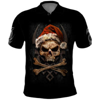 Skeleton Santa Claus Polo Shirt Scary Skeleton Santa Claus Coming - Wonder Print Shop