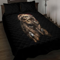 Skeleton Santa Claus Quilt Bed Set Scary Skeleton Santa Claus Coming - Wonder Print Shop