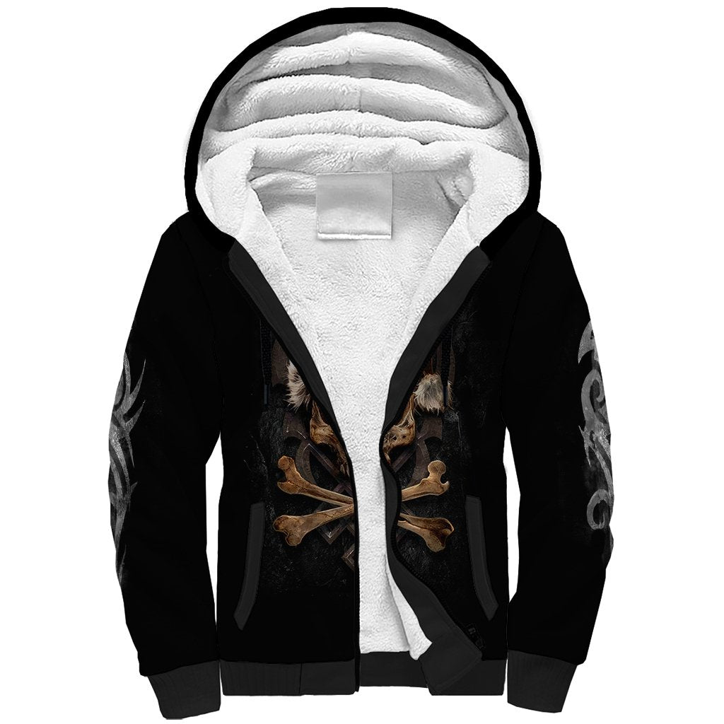 Skeleton Santa Claus Sherpa Hoodie Scary Skeleton Santa Claus Coming - Wonder Print Shop
