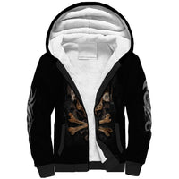 Skeleton Santa Claus Sherpa Hoodie Scary Skeleton Santa Claus Coming - Wonder Print Shop
