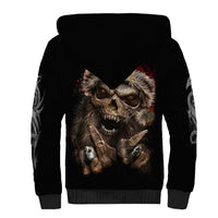 Skeleton Santa Claus Sherpa Hoodie Scary Skeleton Santa Claus Coming - Wonder Print Shop