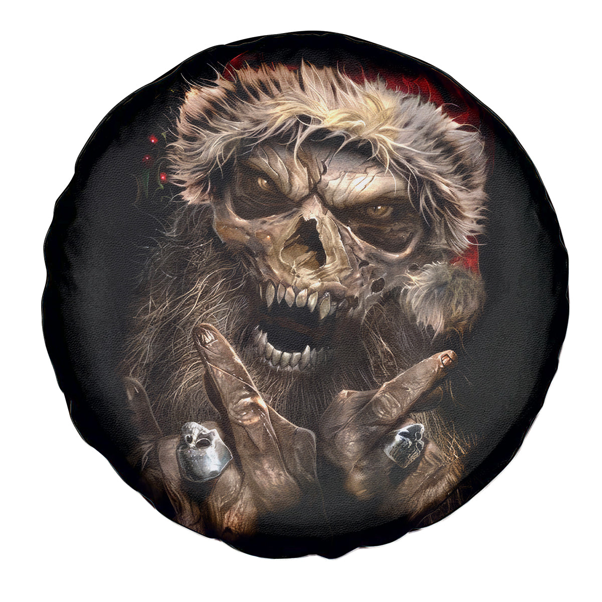 Skeleton Santa Claus Spare Tire Cover Scary Skeleton Santa Claus Coming - Wonder Print Shop