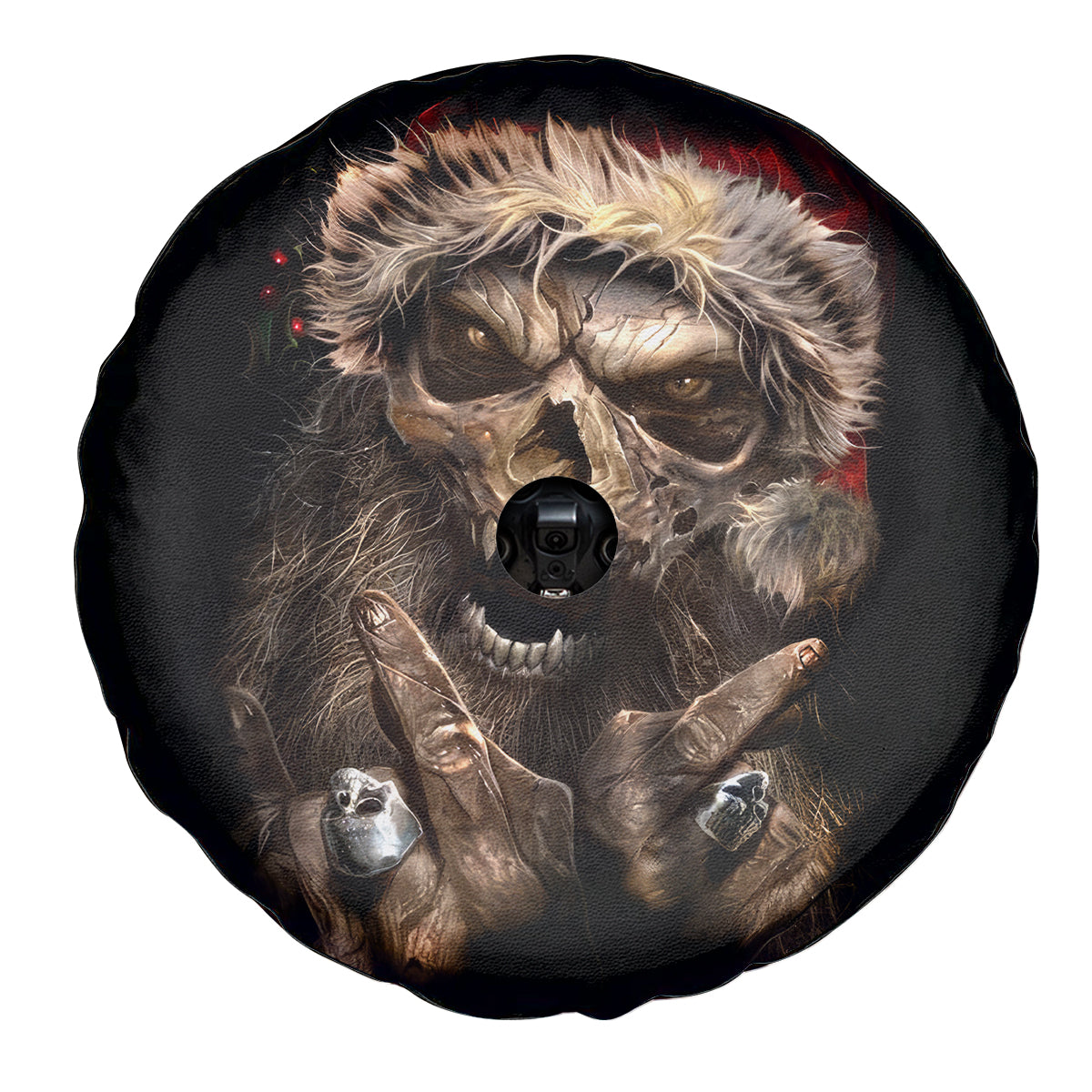 Skeleton Santa Claus Spare Tire Cover Scary Skeleton Santa Claus Coming - Wonder Print Shop