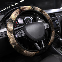 Skeleton Santa Claus Steering Wheel Cover Scary Skeleton Santa Claus Coming - Wonder Print Shop