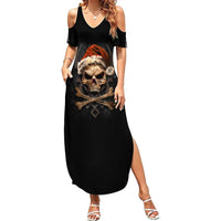 Skeleton Santa Claus Summer Maxi Dress Scary Skeleton Santa Claus Coming - Wonder Print Shop