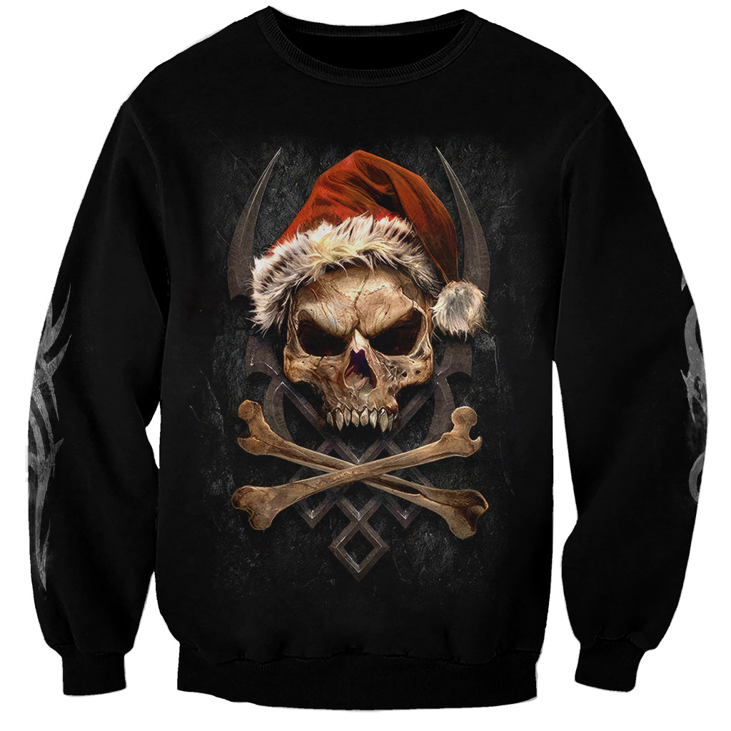 Skeleton Santa Claus Sweatshirt Scary Skeleton Santa Claus Coming - Wonder Print Shop