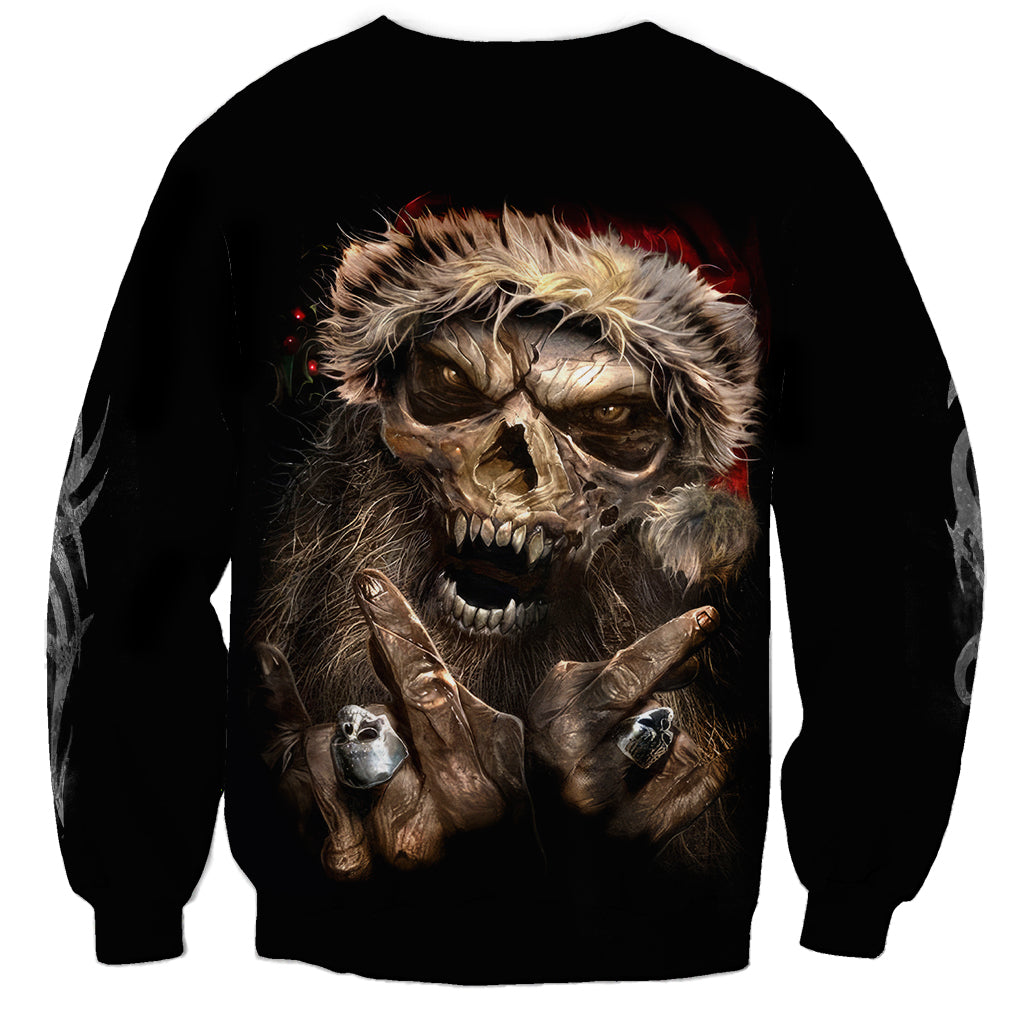 Skeleton Santa Claus Sweatshirt Scary Skeleton Santa Claus Coming - Wonder Print Shop
