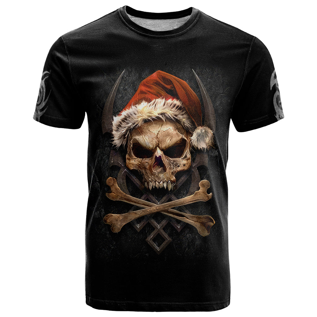 Skeleton Santa Claus T Shirt Scary Skeleton Santa Claus Coming - Wonder Print Shop
