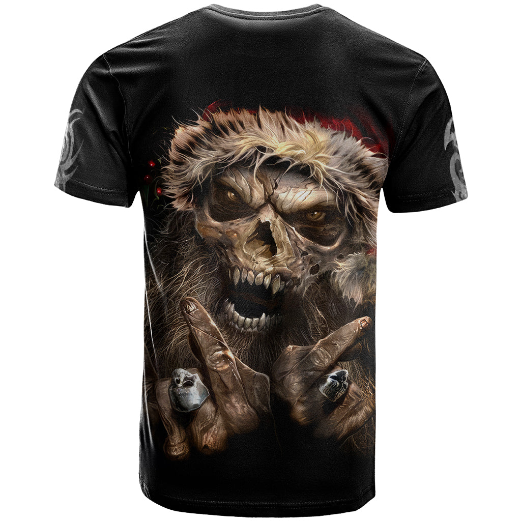 Skeleton Santa Claus T Shirt Scary Skeleton Santa Claus Coming - Wonder Print Shop