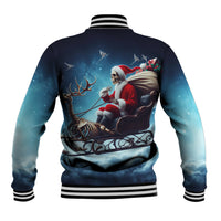 Skeleton Santa Claus Baseball Jacket Santa Claus Is Coming To Town - Wonder Print Shop