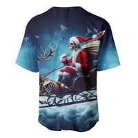 Skeleton Santa Claus Baseball Jersey Santa Claus Is Coming To Town - Wonder Print Shop