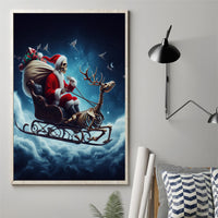 Skeleton Santa Claus Canvas Wall Art Santa Claus Is Coming To Town - Wonder Print Shop