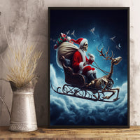 Skeleton Santa Claus Canvas Wall Art Santa Claus Is Coming To Town - Wonder Print Shop