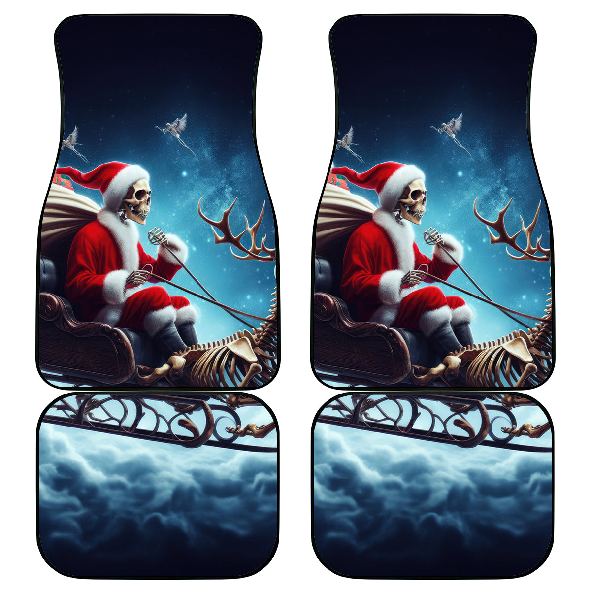 Skeleton Santa Claus Car Mats Santa Claus Is Coming To Town - Wonder Print Shop
