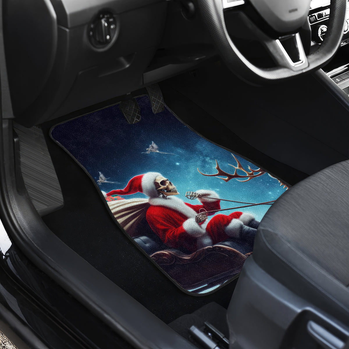 Skeleton Santa Claus Car Mats Santa Claus Is Coming To Town - Wonder Print Shop