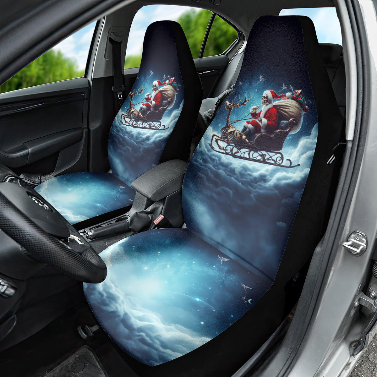 Skeleton Santa Claus Car Seat Cover Santa Claus Is Coming To Town - Wonder Print Shop