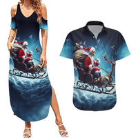 Skeleton Santa Claus Couples Matching Summer Maxi Dress and Hawaiian Shirt Santa Claus Is Coming To Town - Wonder Print Shop