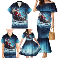 Skeleton Santa Claus Family Matching Mermaid Dress and Hawaiian Shirt Santa Claus Is Coming To Town - Wonder Print Shop