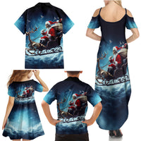 Skeleton Santa Claus Family Matching Summer Maxi Dress and Hawaiian Shirt Santa Claus Is Coming To Town - Wonder Print Shop