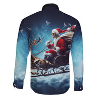 Skeleton Santa Claus Family Matching Summer Maxi Dress and Hawaiian Shirt Santa Claus Is Coming To Town - Wonder Print Shop