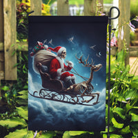 Skeleton Santa Claus Garden Flag Santa Claus Is Coming To Town - Wonder Print Shop