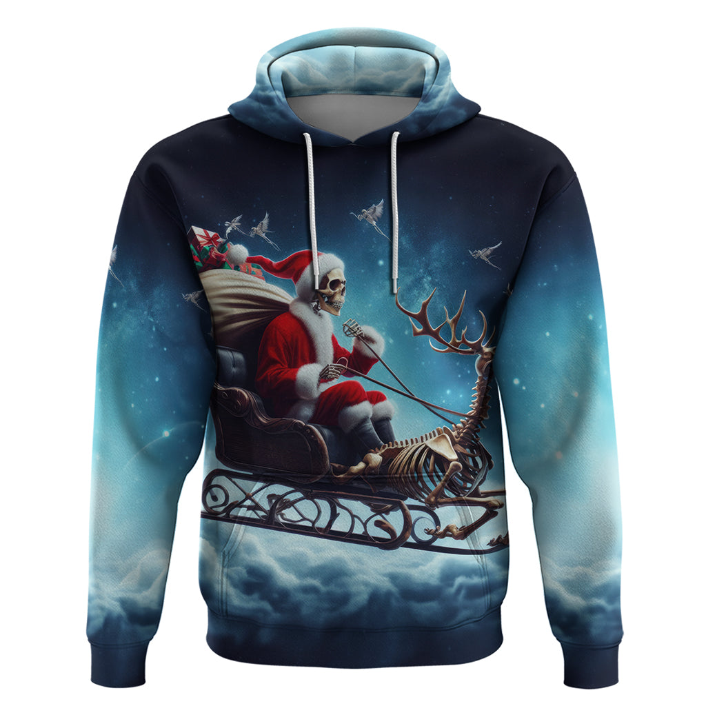 Skeleton Santa Claus Hoodie Santa Claus Is Coming To Town - Wonder Print Shop