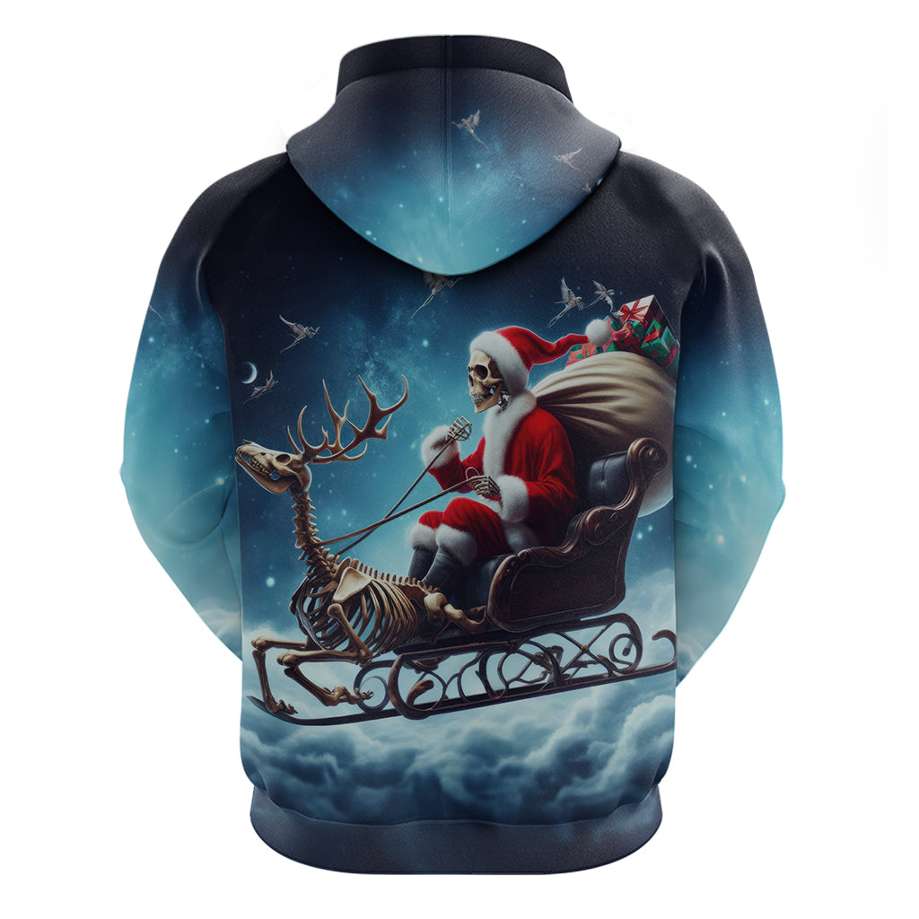 Skeleton Santa Claus Hoodie Santa Claus Is Coming To Town - Wonder Print Shop