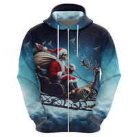 Skeleton Santa Claus Hoodie Santa Claus Is Coming To Town - Wonder Print Shop