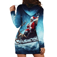 Skeleton Santa Claus Hoodie Dress Santa Claus Is Coming To Town - Wonder Print Shop