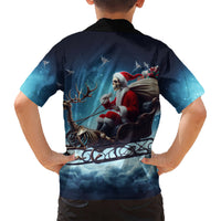 Skeleton Santa Claus Kid Hawaiian Shirt Santa Claus Is Coming To Town - Wonder Print Shop