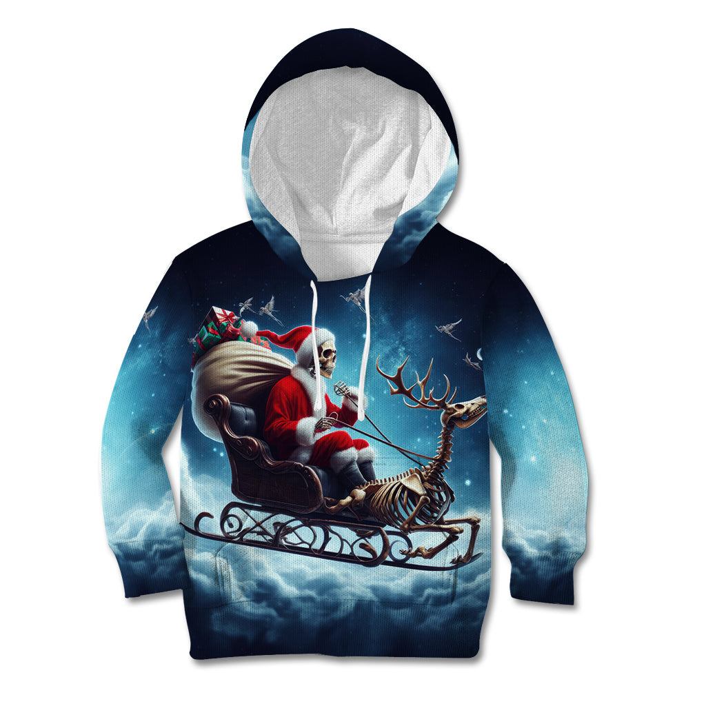 Skeleton Santa Claus Kid Hoodie Santa Claus Is Coming To Town - Wonder Print Shop
