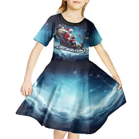 Skeleton Santa Claus Kid Short Sleeve Dress Santa Claus Is Coming To Town - Wonder Print Shop