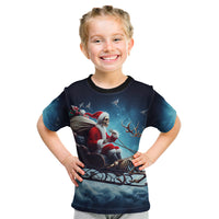 Skeleton Santa Claus Kid T Shirt Santa Claus Is Coming To Town - Wonder Print Shop