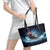 Skeleton Santa Claus Leather Tote Bag Santa Claus Is Coming To Town - Wonder Print Shop