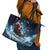 Skeleton Santa Claus Leather Tote Bag Santa Claus Is Coming To Town - Wonder Print Shop