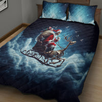 Skeleton Santa Claus Quilt Bed Set Santa Claus Is Coming To Town - Wonder Print Shop