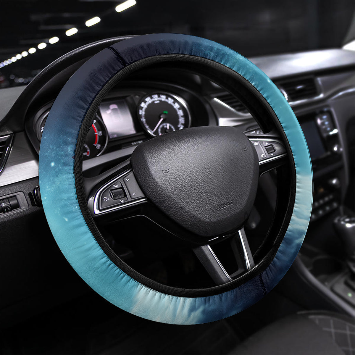 Skeleton Santa Claus Steering Wheel Cover Santa Claus Is Coming To Town - Wonder Print Shop