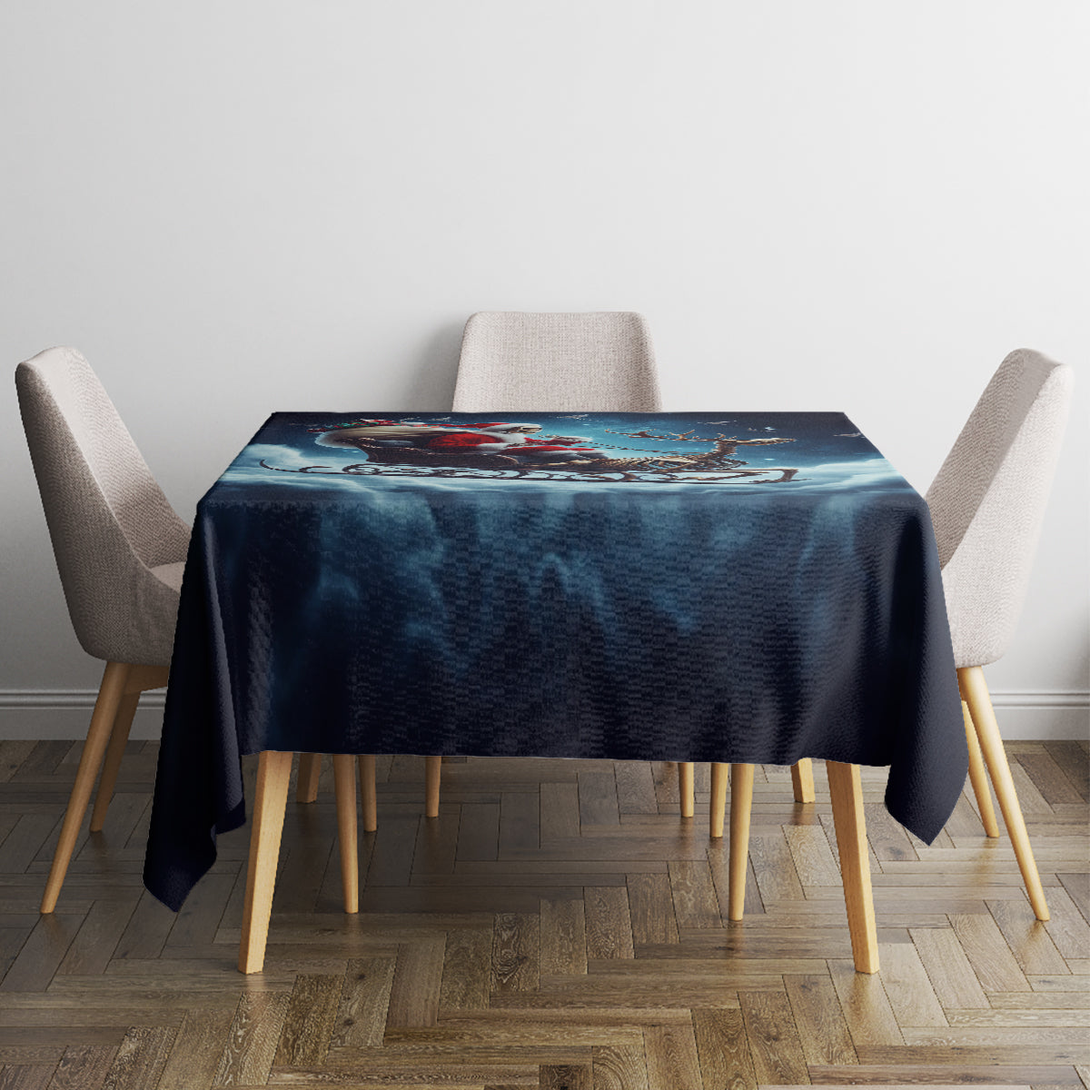 Skeleton Santa Claus Tablecloth Santa Claus Is Coming To Town - Wonder Print Shop