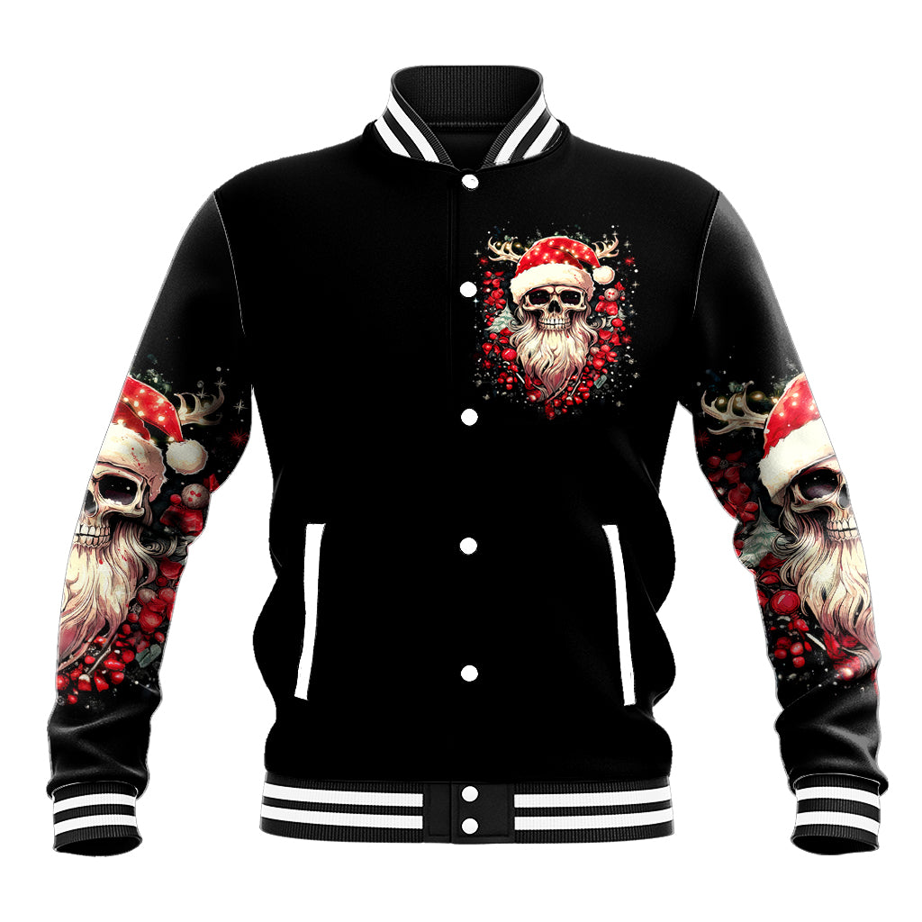Skull Santa Claus Baseball Jacket Ho Ho Ho Madafakas - Wonder Print Shop