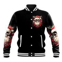 Skull Santa Claus Baseball Jacket Ho Ho Ho Madafakas - Wonder Print Shop