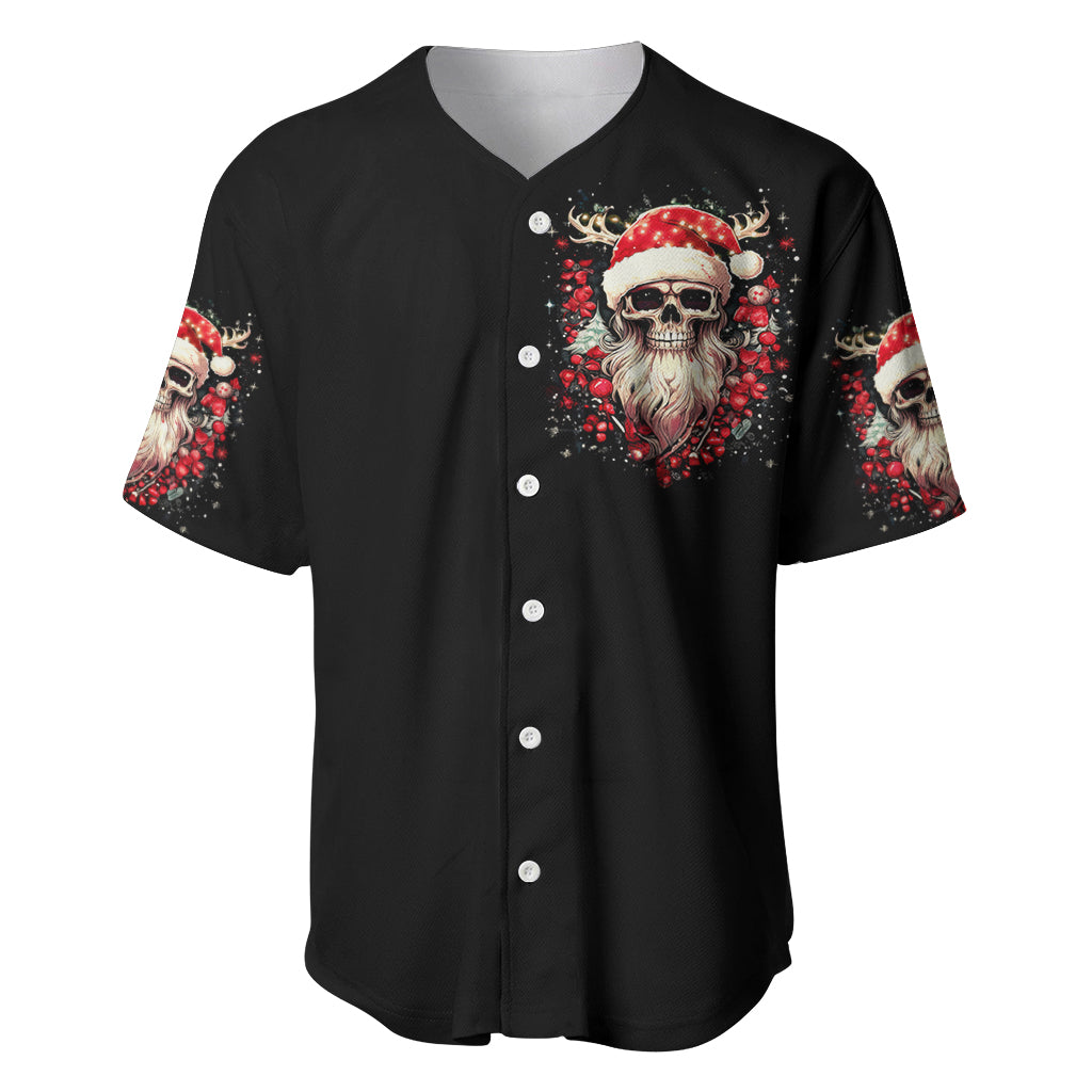 Skull Santa Claus Baseball Jersey Ho Ho Ho Madafakas - Wonder Print Shop