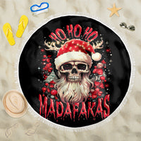 Skull Santa Claus Beach Blanket Ho Ho Ho Madafakas - Wonder Print Shop