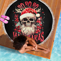 Skull Santa Claus Beach Blanket Ho Ho Ho Madafakas - Wonder Print Shop