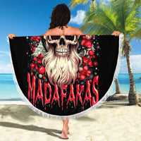 Skull Santa Claus Beach Blanket Ho Ho Ho Madafakas - Wonder Print Shop