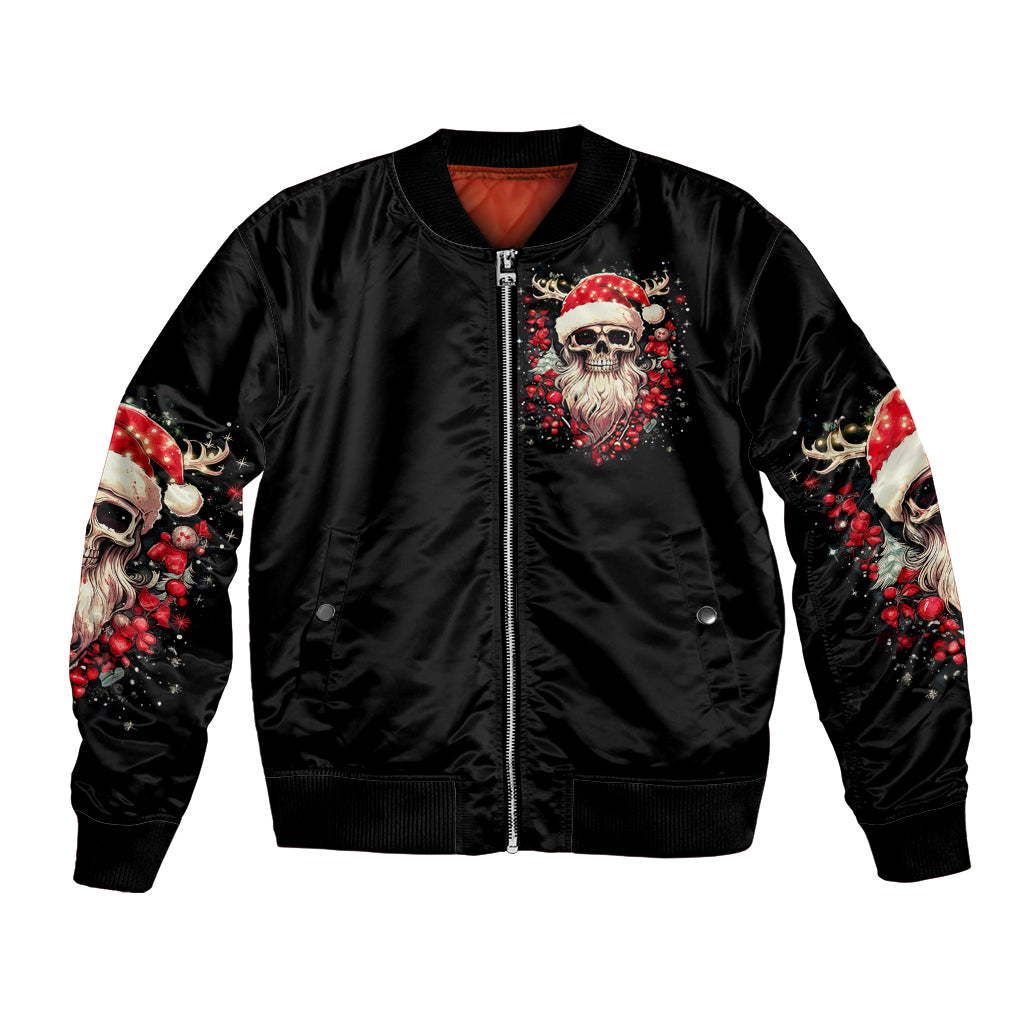 Skull Santa Claus Bomber Jacket Ho Ho Ho Madafakas - Wonder Print Shop