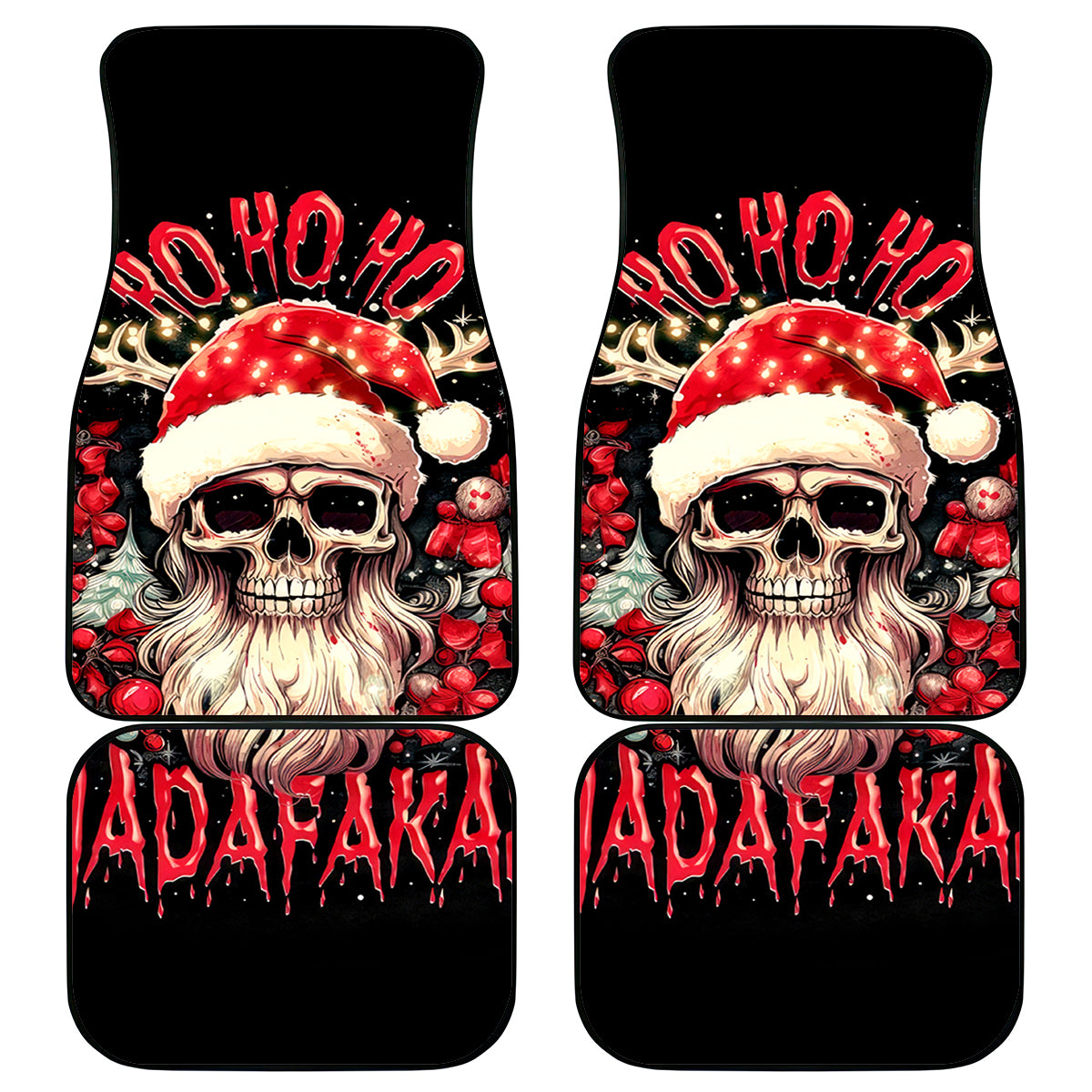 Skull Santa Claus Car Mats Ho Ho Ho Madafakas - Wonder Print Shop