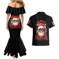 Skull Santa Claus Couples Matching Mermaid Dress and Hawaiian Shirt Ho Ho Ho Madafakas - Wonder Print Shop