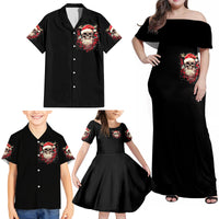Skull Santa Claus Family Matching Off Shoulder Maxi Dress and Hawaiian Shirt Ho Ho Ho Madafakas - Wonder Print Shop